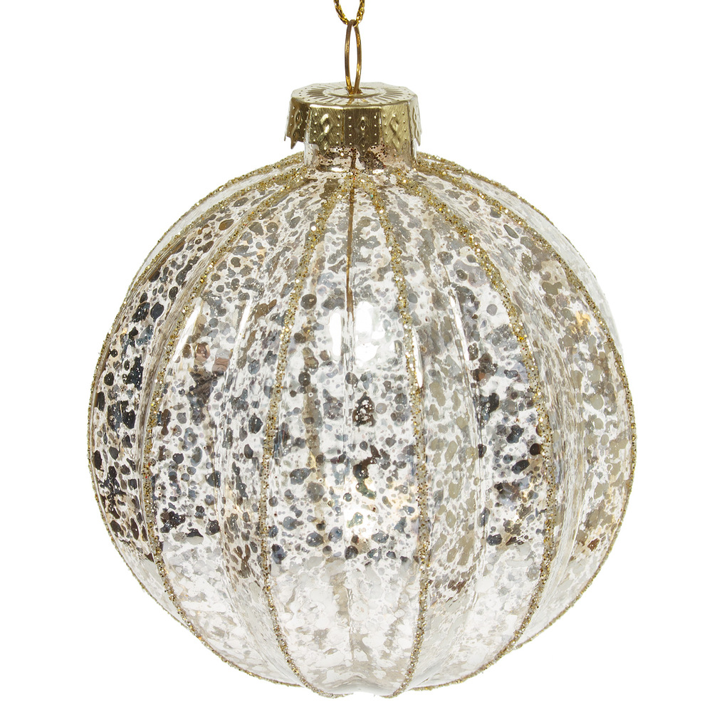 Glass christmas Ball, Silver